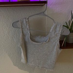 gray cropped tank